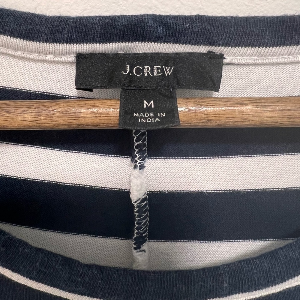 J. Crew Striped High Low Maxi Dress, White Navy Icon Stripe Nautical Beach, M - Picture 3 of 9